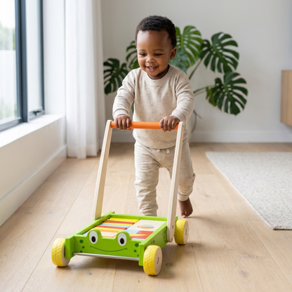 Kids Natural Educational Toddler Push Cart Toy