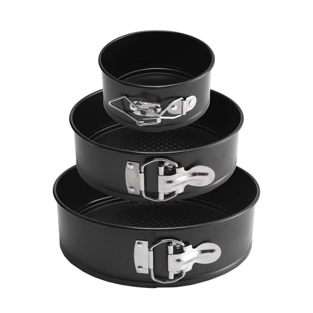 3-Piece Non-Stick Round Cake Pan Set with Removable Base