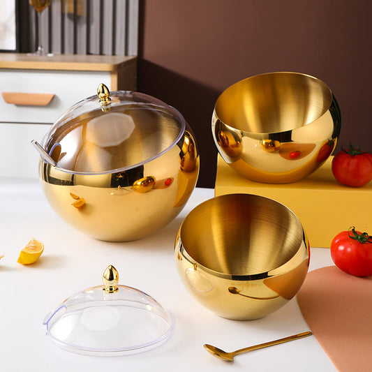 Stainless Steel Buffet Serving Bowl with Lid 14cm