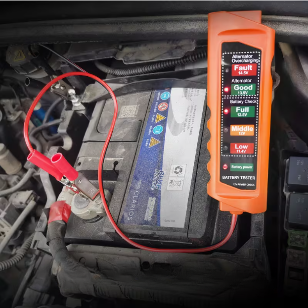 12V-24V Car Battery Diagnostic Tool with LED Indicators