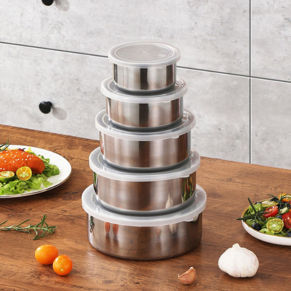 Stainless Steel Food Storage Jar Set 5 Pieces