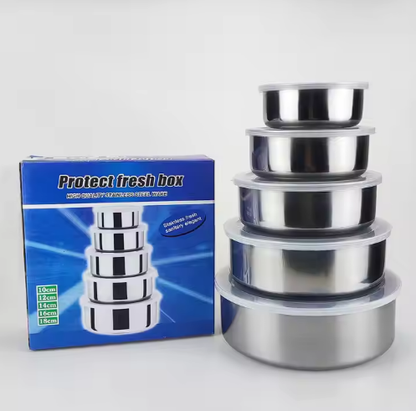 Stainless Steel Food Storage Jar Set 5 Pieces