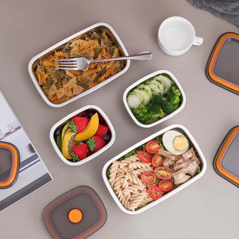 4-Piece Stainless Steel Lunch Box Container Set