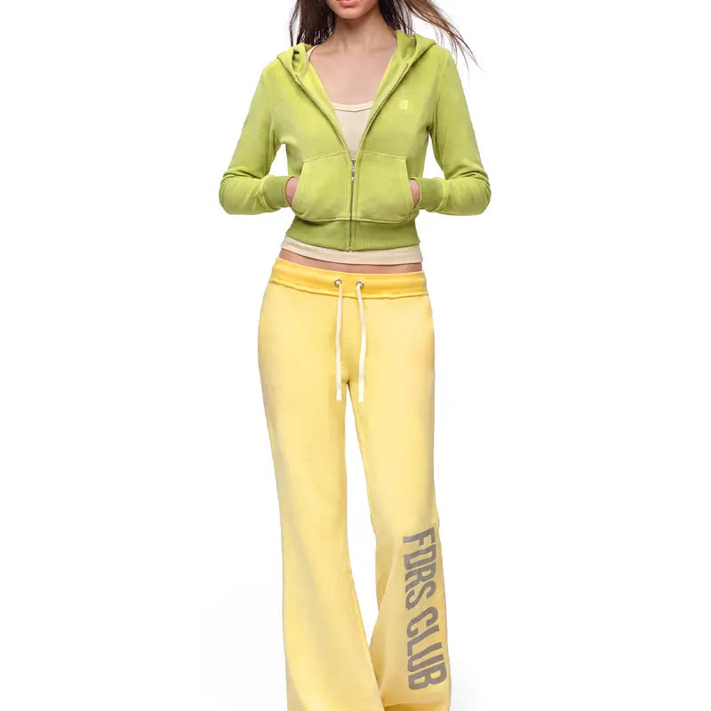 FDR Women’S Candy Color Long Sleeve Top, Tank Top and Low Rise Flare Pants Set, Fitted Y2K Casual Matching Three-Piece Outfit