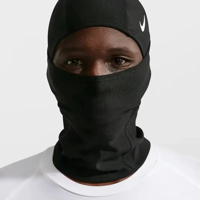 Nike Pro Therma-Fit Hyperwarm Hooded Balaclava-Style Ski Mask - Unisex Adult Thermal Face Mask with Dri-Fit Tech, Convertible Cover, Machine Washable for Winter Sports, Running, Black Facemask