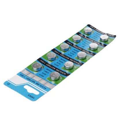 10-Piece AG13 1.55V Alkaline Button Cell Battery Set