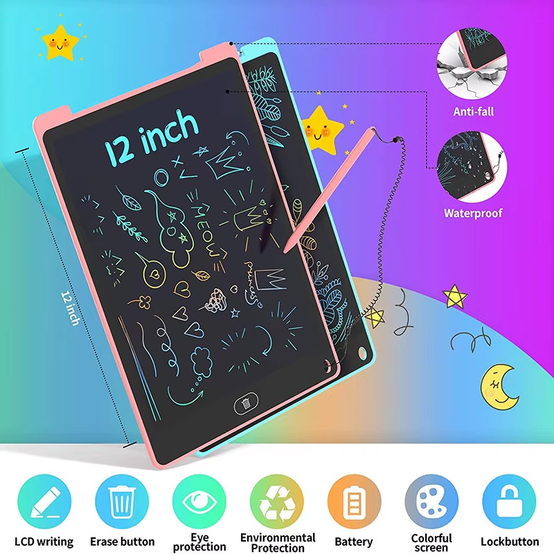 Digital LCD Writing Tablet Board 8/12 Inch Drawing Tablet Screen Kids Graphic Tablet Toys for Children