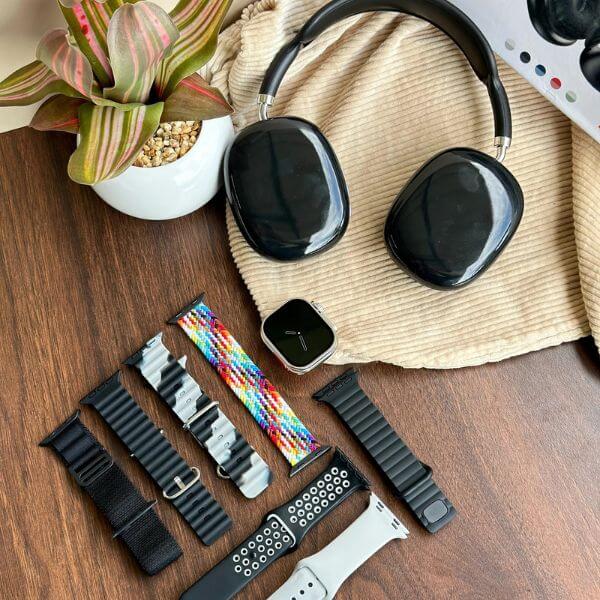 P9 Ultra 2 Smartwatch Set with Headphones and 7 Straps