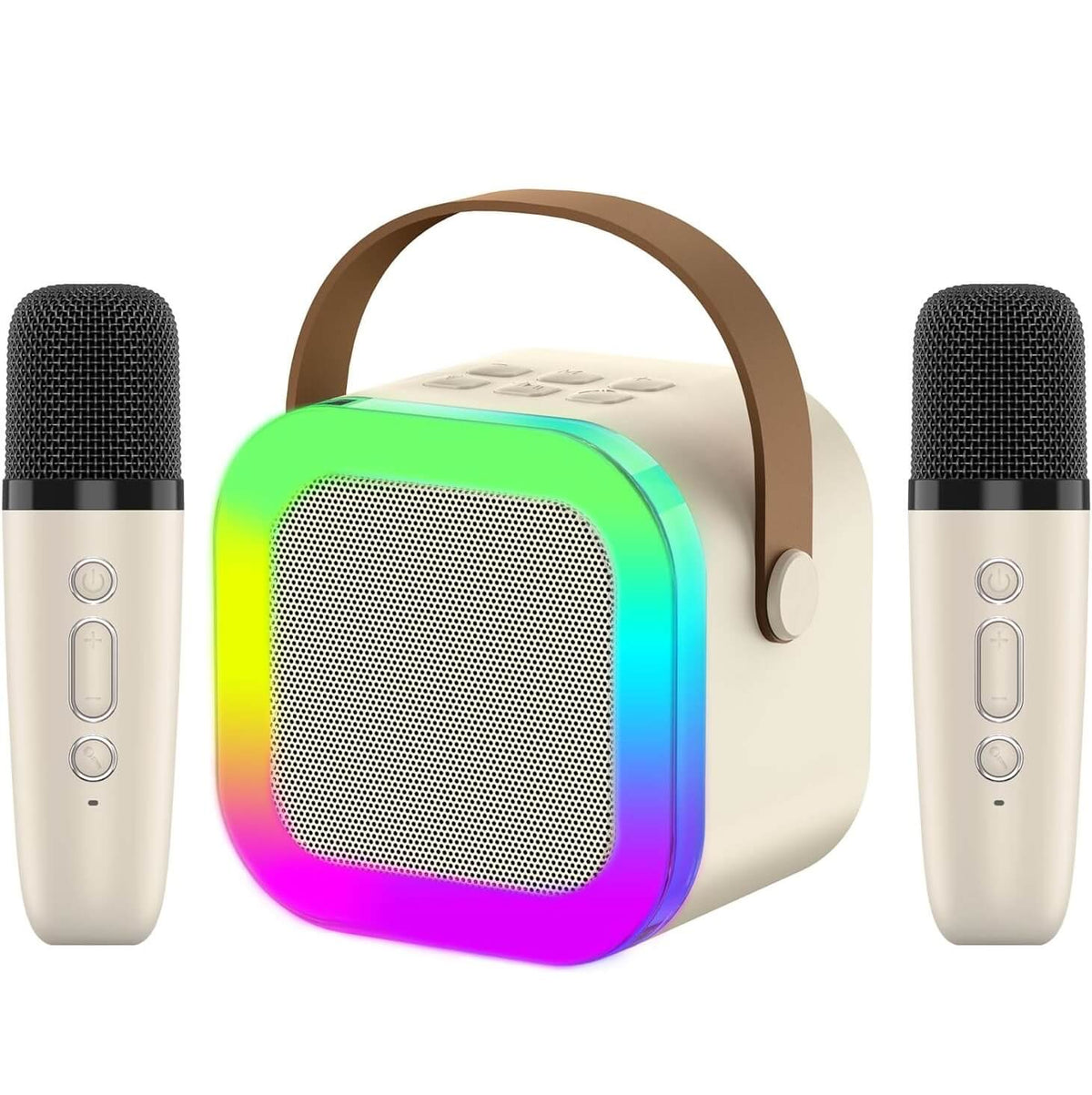 Mini Karaoke Bluetooth Speaker with 2 Wireless Microphones