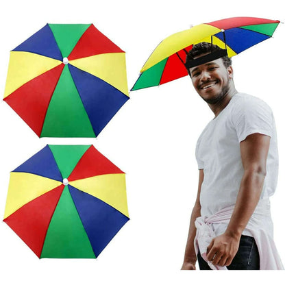 Foldable Umbrella Sunshade Hat with Elastic Band