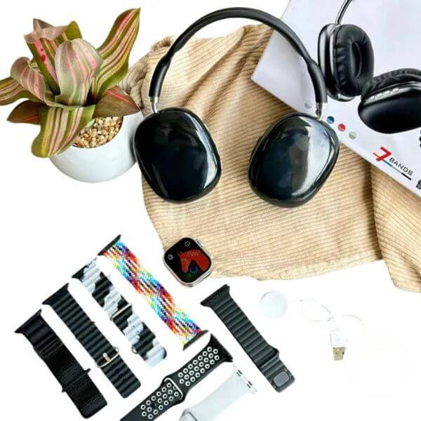 P9 Ultra 2 Smartwatch Set with Headphones and 7 Straps