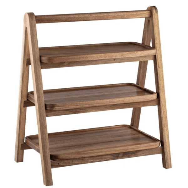 3-Tier Wooden Serving Tray for Food Display