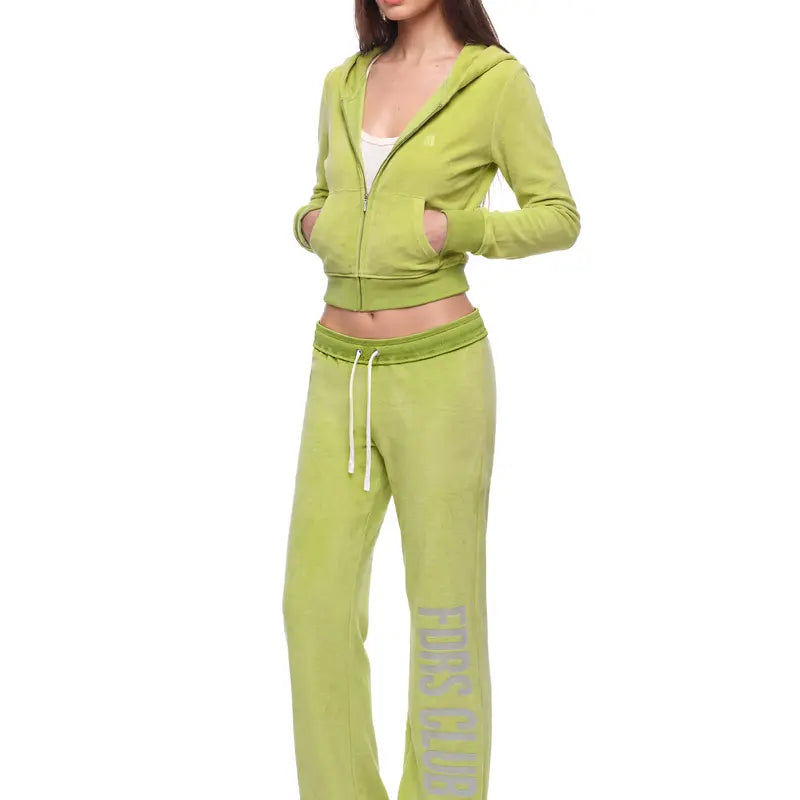 FDR Women’S Candy Color Long Sleeve Top, Tank Top and Low Rise Flare Pants Set, Fitted Y2K Casual Matching Three-Piece Outfit