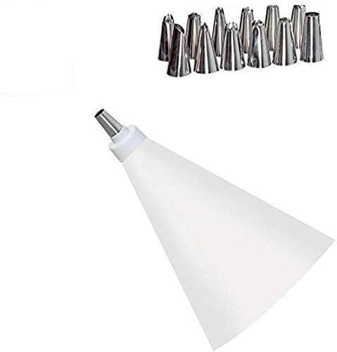 15-Piece Stainless Steel Cake Decorating Set with Piping Bag