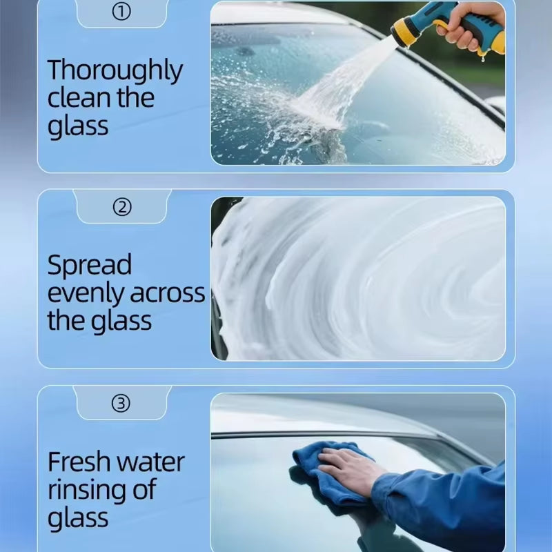 Car Glass Cleaner Gel & Foam Windshield Watermark Remover Anti-Fog Coating, Fast Cleaning Rainproof for Car Glass Windows
