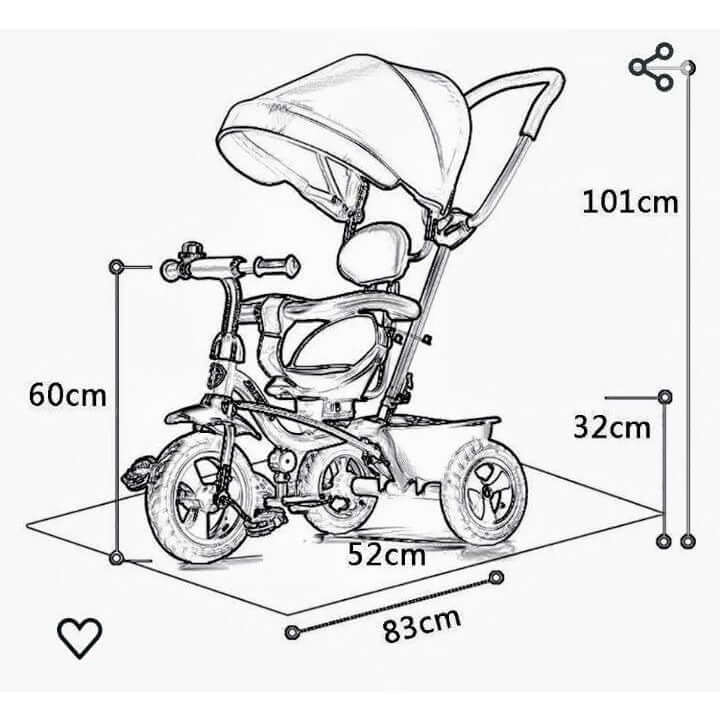 Convertible 3 in 1 Baby Stroller Trike