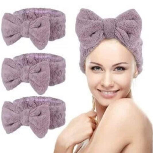 Microfiber Spa Headband Coral Fleece Bow