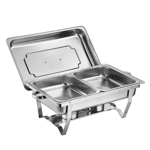 Double Grid Rectangular Stainless Steel Chafing Dish