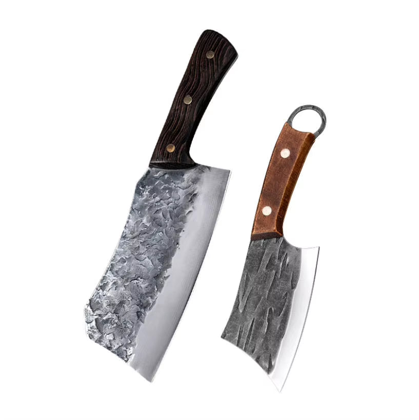 Hand Forged Knife High Carbon Butcher Knives Multifucntional Kitchen Meat Cutting Stainless Steel Wood Handle BBQ Cooking Knife