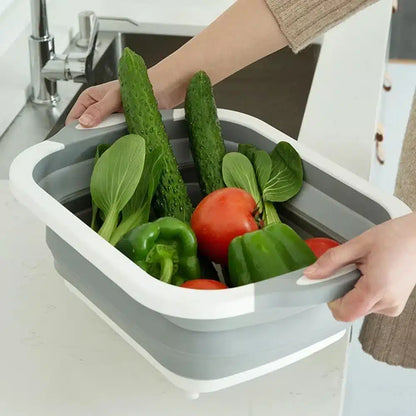 Plastic Folding Chopping Board with Washing Basket