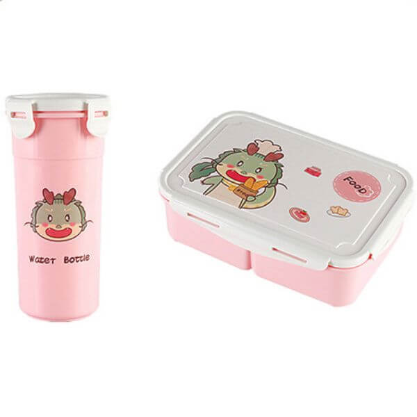 Kids Cartoon Plastic Bento Lunch Box Set