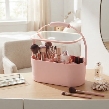 Portable Vanity Mirror Makeup Organizer Case