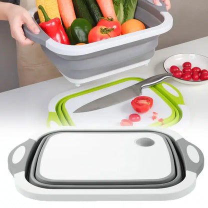 Plastic Folding Chopping Board with Washing Basket