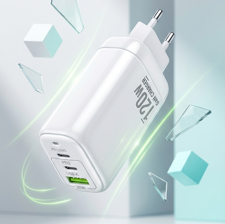 120W USB and 2x Type-C Fast Charge Adaptor
