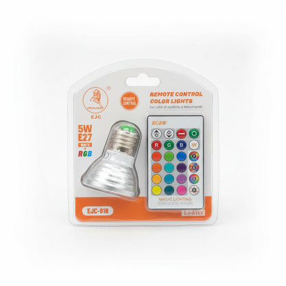 RGB LED Color-Changing Bulb with Remote Control