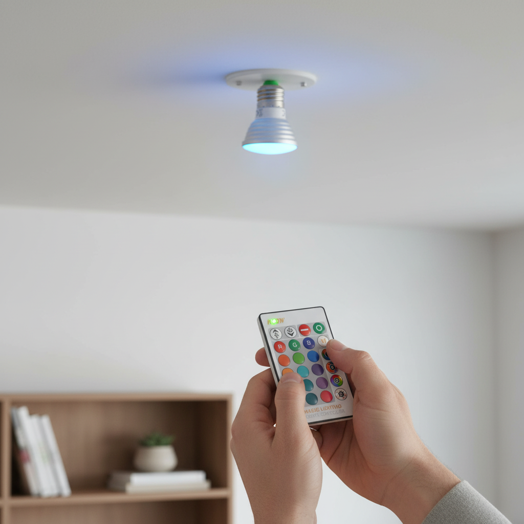 RGB LED Color-Changing Bulb with Remote Control
