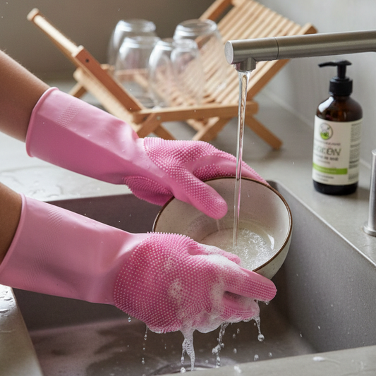 Heat Resistant Silicone Scrubber Magic Gloves