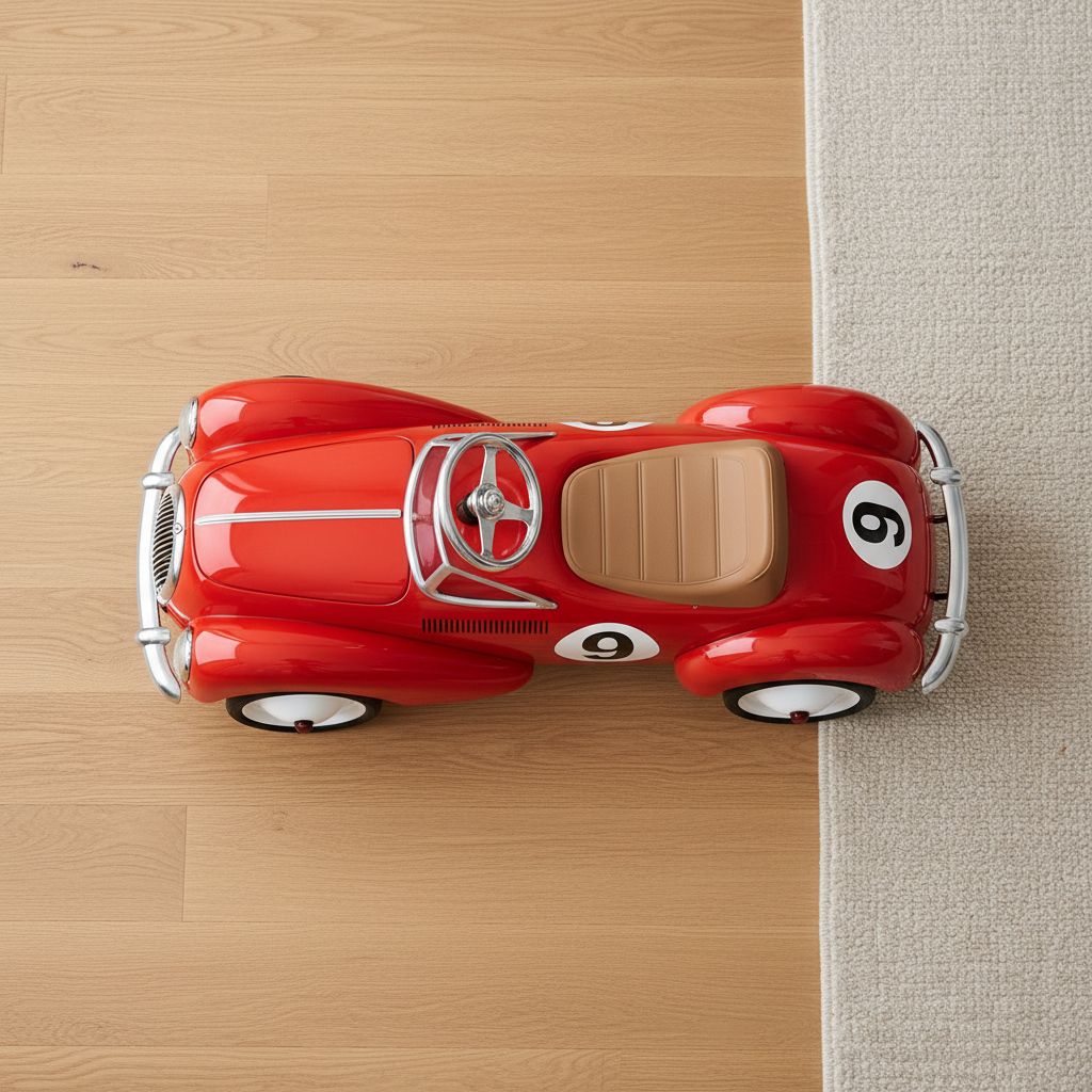 Kids Vintage Style Ride-On Racing Car Toy
