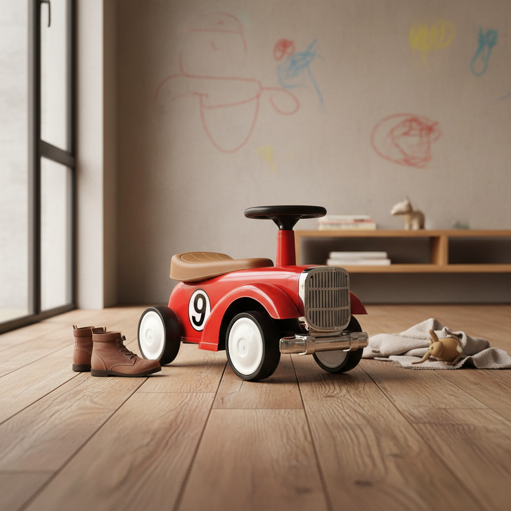 Kids Vintage Style Ride-On Racing Car Toy