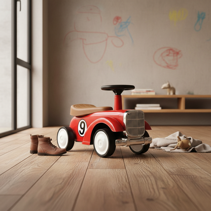Kids Vintage Style Ride-On Racing Car Toy