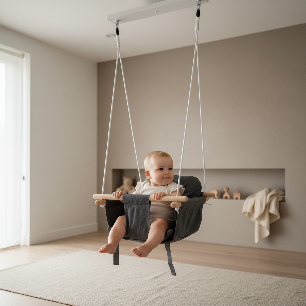 Indoor and Outdoor Wooden Toddler Swing