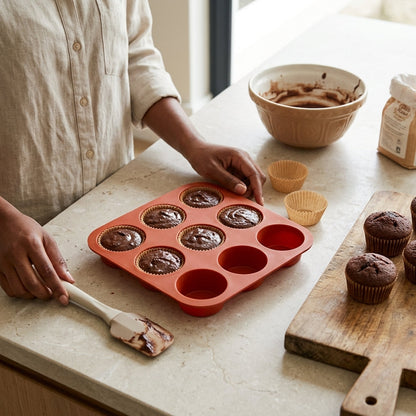 Non-Stick 9 Cup Silicone Muffin Pan