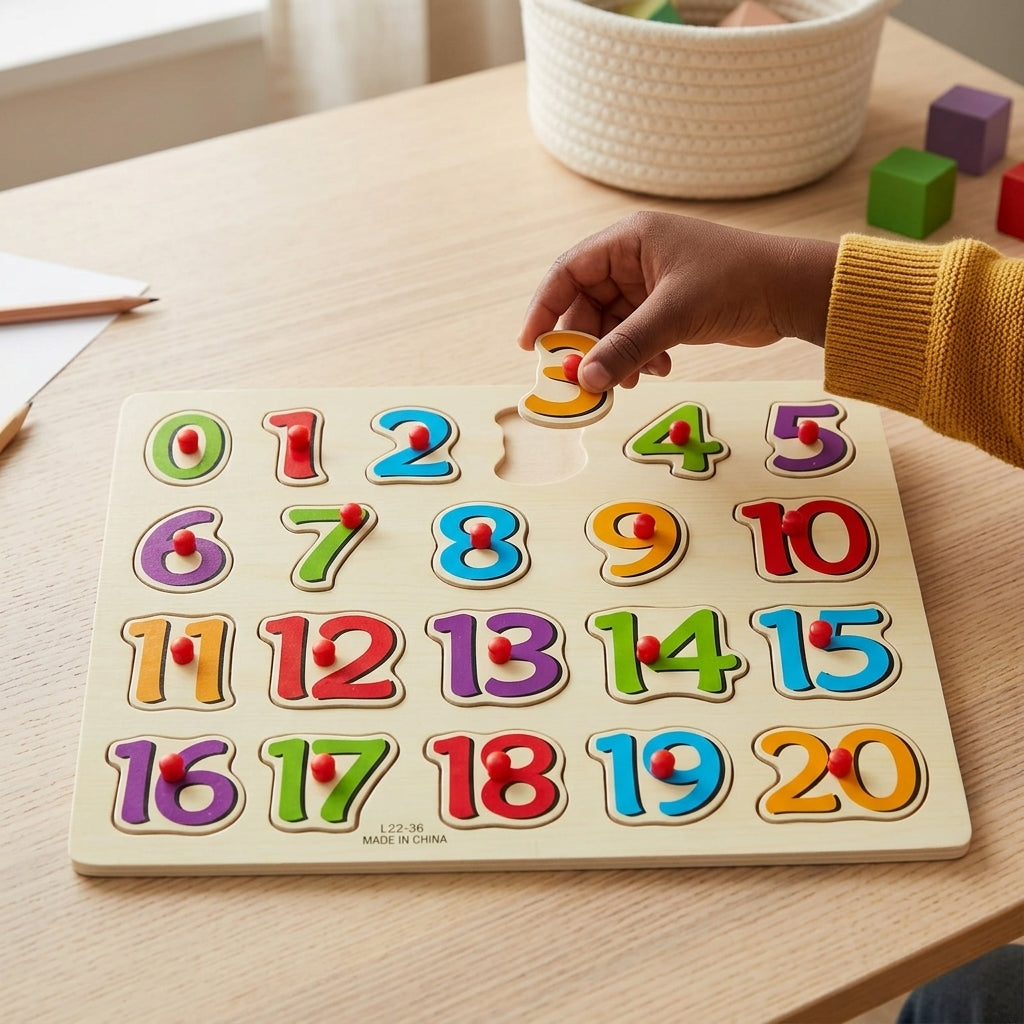 Kids 3D Wooden Number Puzzle Learning Toy