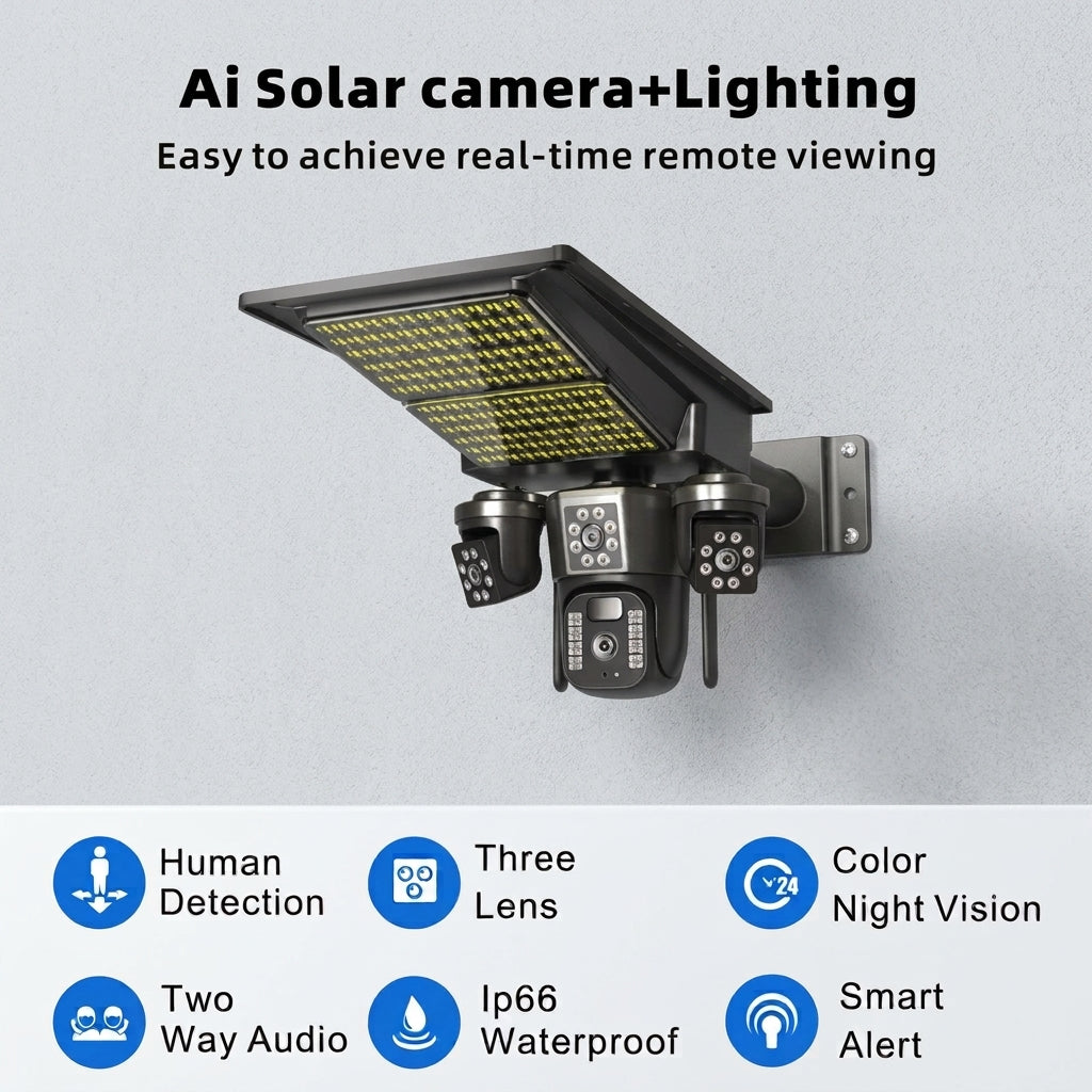 Integrated Solar Street Light with Security Camera