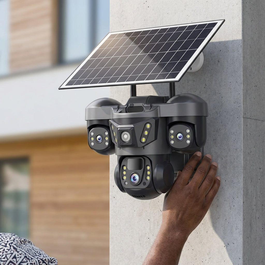 4G Solar Outdoor Triple-Lens Security Camera