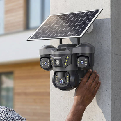 4G Solar Outdoor Triple-Lens Security Camera