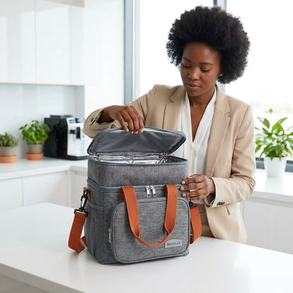 Waterproof Insulated Thermal Cooler Lunch Bag with Shoulder Strap
