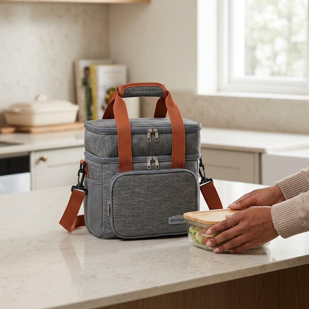 Waterproof Insulated Thermal Cooler Lunch Bag with Shoulder Strap