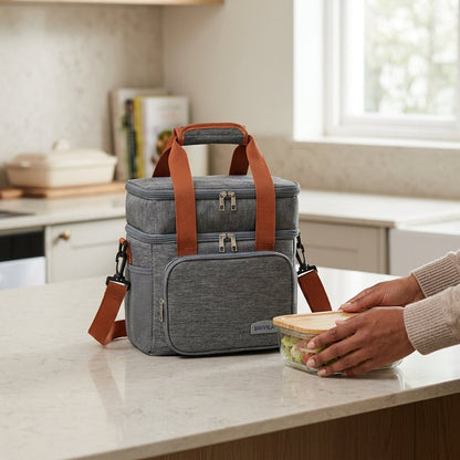 Waterproof Insulated Thermal Cooler Lunch Bag with Shoulder Strap