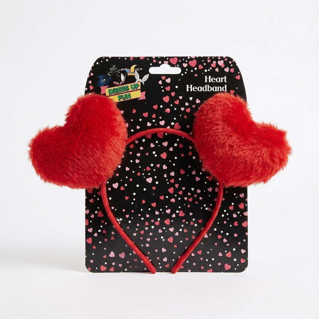 Plush Love Heart Headband for Parties and Celebrations