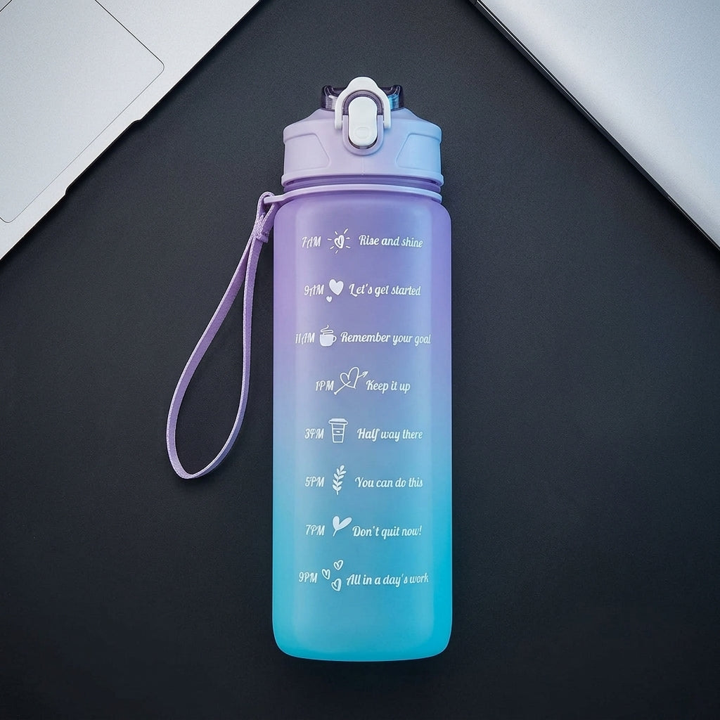 Motivational Time Marker Water Bottle Set 3 Pieces