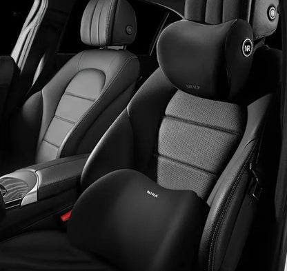 Ergonomic Memory Foam Car Headrest and Lumbar Support Cushion Set